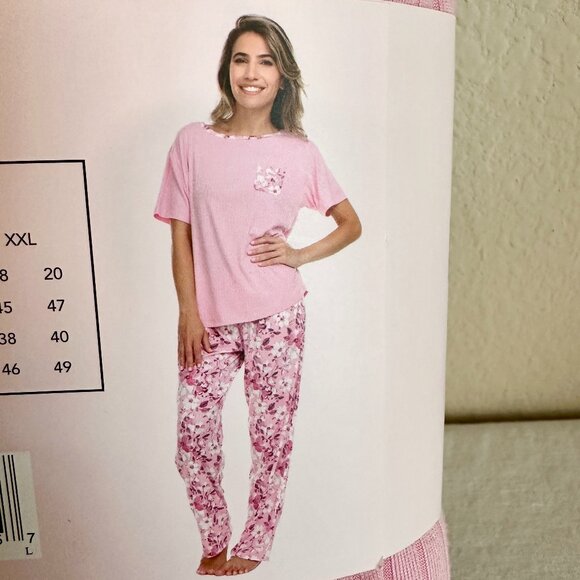 Flora Nikrooz  Women's 2 Piece Super Soft Pajama Lounge Set Size L Pink Cozy NEW - Picture 6 of 16